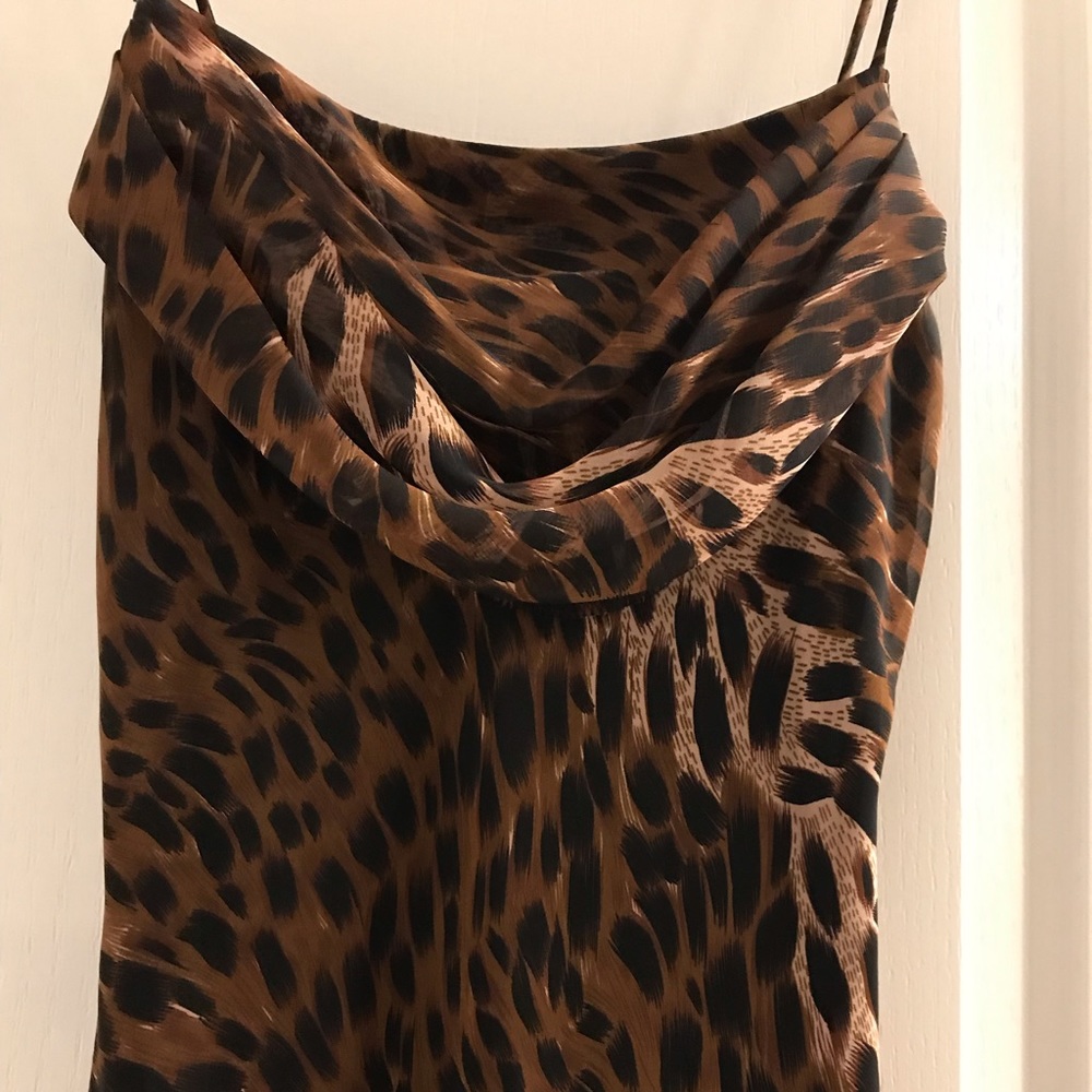 Leopard long spaghetti dress